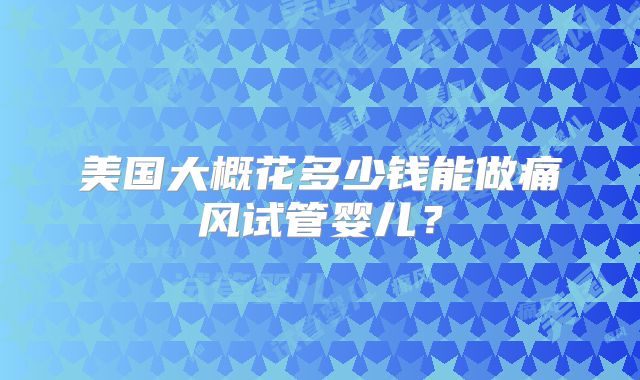 美国大概花多少钱能做痛风试管婴儿?