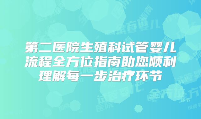 第二医院生殖科试管婴儿流程全方位指南助您顺利理解每一步治疗环节