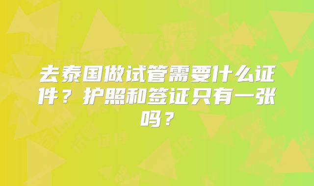 去泰国做试管需要什么证件?护照和签证只有一张吗?