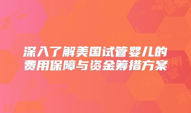 深入了解美国试管婴儿的费用保障与资金筹措方案