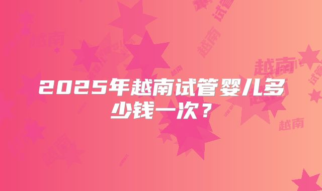 2025年越南试管婴儿多少钱一次？