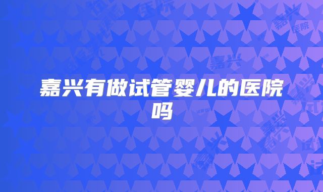 嘉兴有做试管婴儿的医院吗
