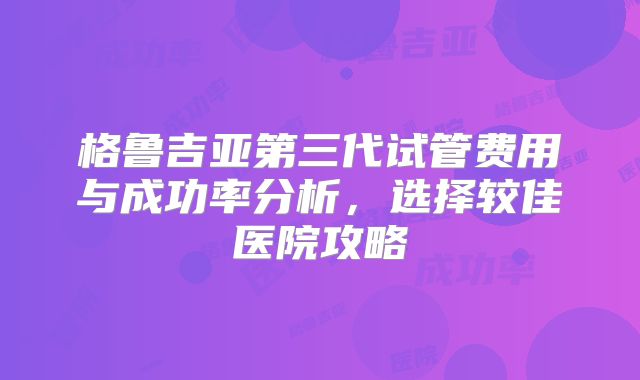 格鲁吉亚第三代试管费用与成功率分析，选择较佳医院攻略