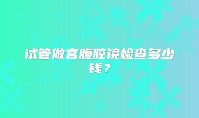 试管做宫腹腔镜检查多少钱？