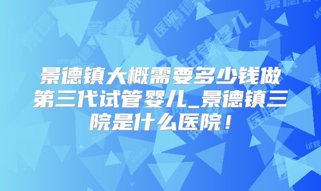 景德镇大概需要多少钱做第三代试管婴儿_景德镇三院是什么医院!