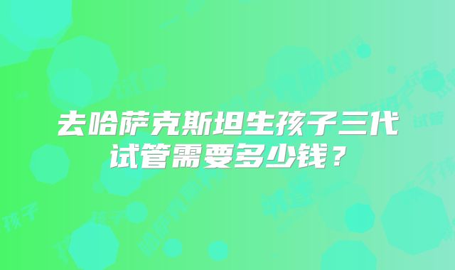 去哈萨克斯坦生孩子三代试管需要多少钱？