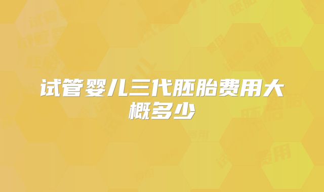 试管婴儿三代胚胎费用大概多少
