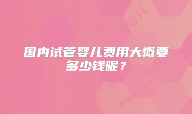 国内试管婴儿费用大概要多少钱呢？