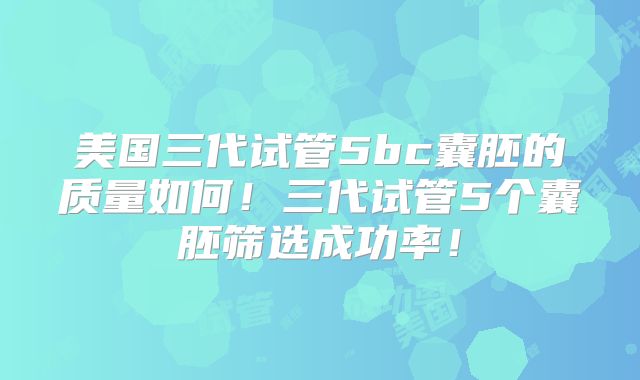 美国三代试管5bc囊胚的质量如何!三代试管5个囊胚筛选成功率!