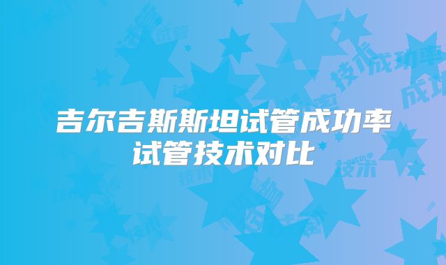 吉尔吉斯斯坦试管成功率试管技术对比