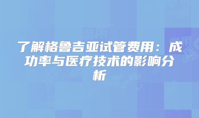 了解格鲁吉亚试管费用：成功率与医疗技术的影响分析