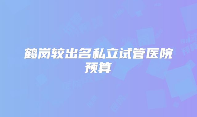 鹤岗较出名私立试管医院预算