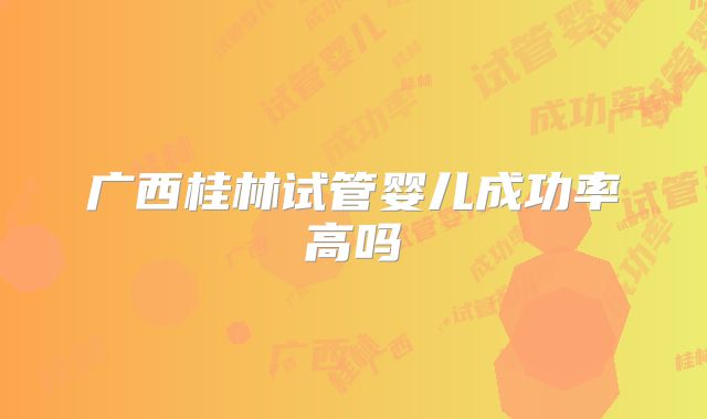 广西桂林试管婴儿成功率高吗