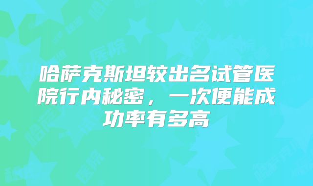 哈萨克斯坦较出名试管医院行内秘密，一次便能成功率有多高