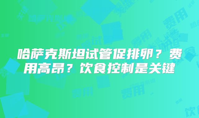 哈萨克斯坦试管促排卵？费用高昂？饮食控制是关键