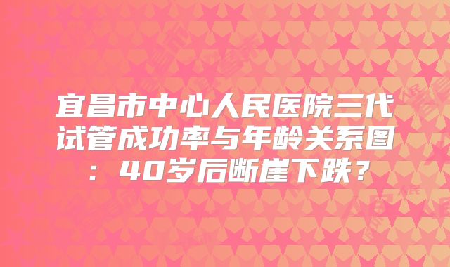 宜昌市中心人民医院三代试管成功率与年龄关系图：40岁后断崖下跌？