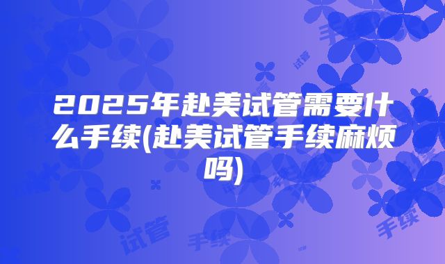 2025年赴美试管需要什么手续(赴美试管手续麻烦吗)