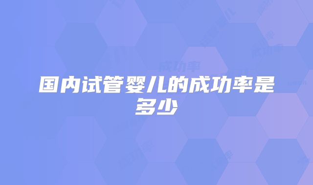 国内试管婴儿的成功率是多少