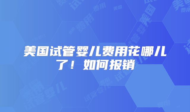 美国试管婴儿费用花哪儿了!如何报销