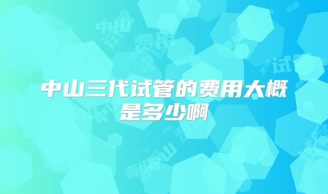 中山三代试管的费用大概是多少啊