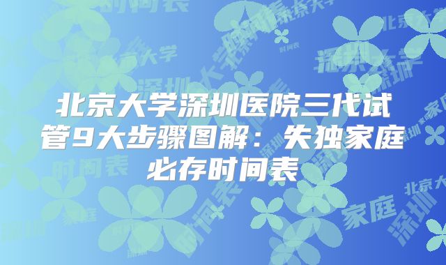 北京大学深圳医院三代试管9大步骤图解：失独家庭必存时间表