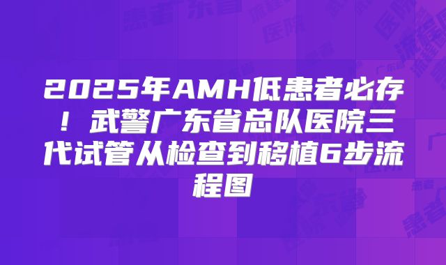 2025年AMH低患者必存!武警广东省总队医院三代试管从检查到移植6步流程图