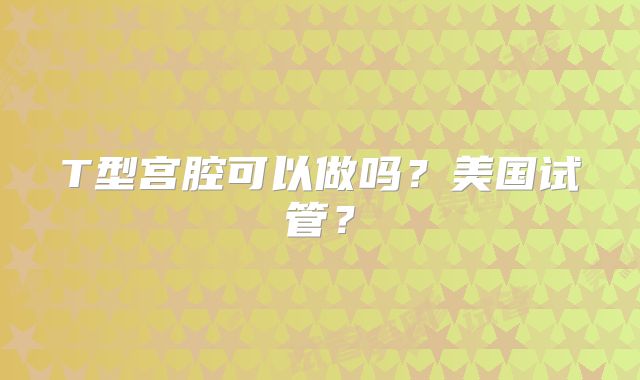 T型宫腔可以做吗？美国试管？