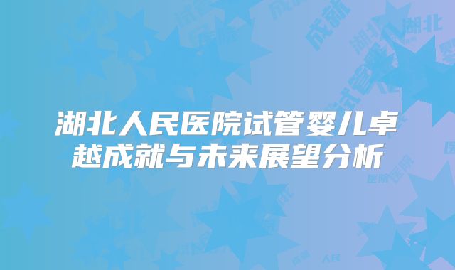 湖北人民医院试管婴儿卓越成就与未来展望分析