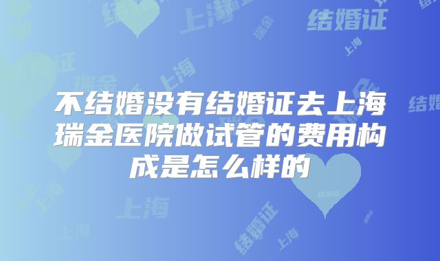 不结婚没有结婚证去上海瑞金医院做试管的费用构成是怎么样的