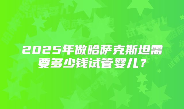 2025年做哈萨克斯坦需要多少钱试管婴儿？