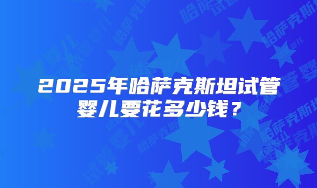 2025年哈萨克斯坦试管婴儿要花多少钱？