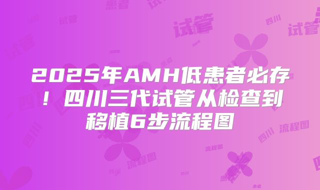 2025年AMH低患者必存!四川三代试管从检查到移植6步流程图