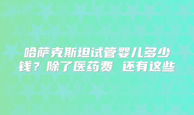 哈萨克斯坦试管婴儿多少钱?除了医药费 还有这些