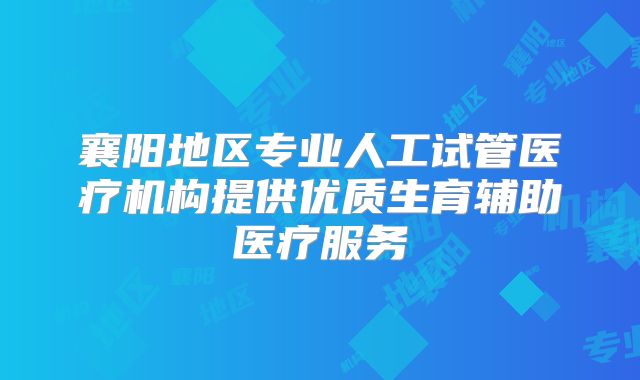襄阳地区专业人工试管医疗机构提供优质生育辅助医疗服务