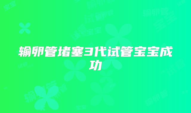 输卵管堵塞3代试管宝宝成功