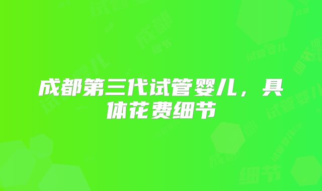 成都第三代试管婴儿,具体花费细节