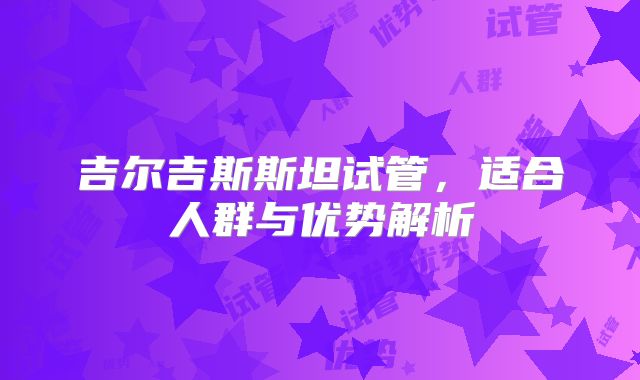 吉尔吉斯斯坦试管，适合人群与优势解析