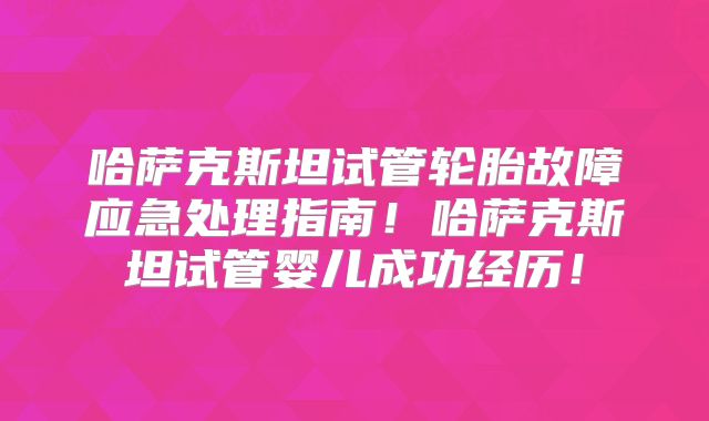 哈萨克斯坦试管轮胎故障应急处理指南!哈萨克斯坦试管婴儿成功经历!