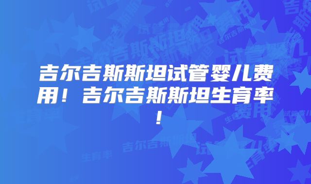 吉尔吉斯斯坦试管婴儿费用！吉尔吉斯斯坦生育率！