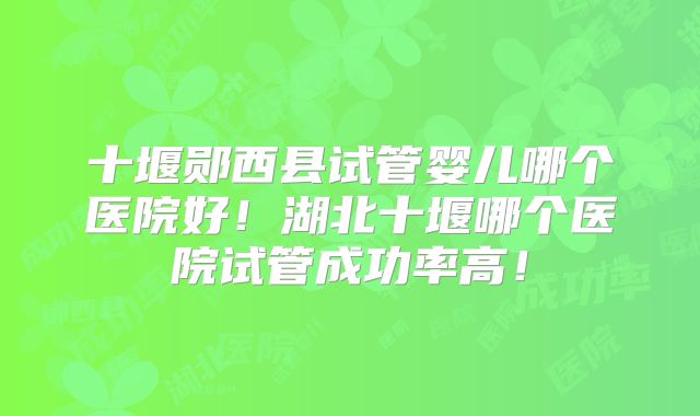 十堰郧西县试管婴儿哪个医院好!湖北十堰哪个医院试管成功率高!