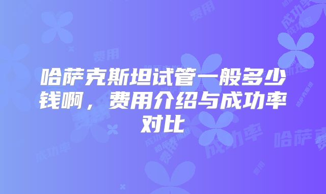 哈萨克斯坦试管一般多少钱啊,费用介绍与成功率对比