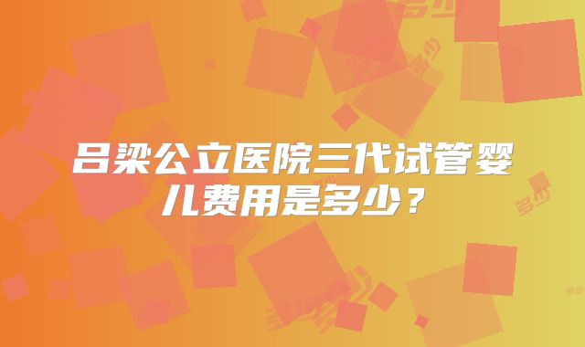 吕梁公立医院三代试管婴儿费用是多少？