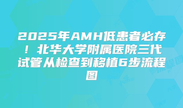 2025年AMH低患者必存!北华大学附属医院三代试管从检查到移植6步流程图