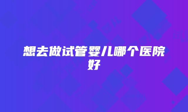 想去做试管婴儿哪个医院好