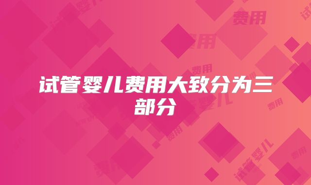 试管婴儿费用大致分为三部分