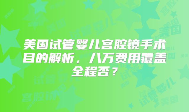 美国试管婴儿宫腔镜手术目的解析，八万费用覆盖全程否？