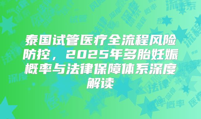 泰国试管医疗全流程风险防控，2025年多胎妊娠概率与法律保障体系深度解读