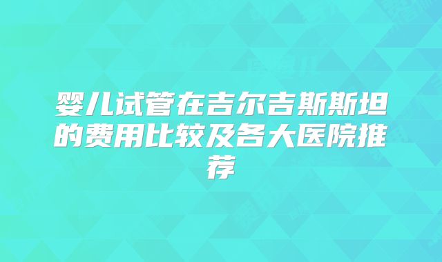 婴儿试管在吉尔吉斯斯坦的费用比较及各大医院推荐