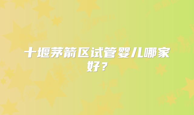 十堰茅箭区试管婴儿哪家好?