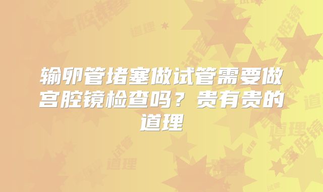 输卵管堵塞做试管需要做宫腔镜检查吗?贵有贵的道理
